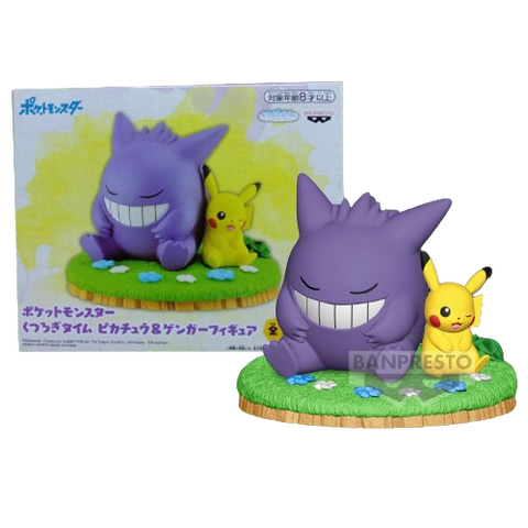 Pokemon Kutsurogi Time Gengar & Pikachu Figure