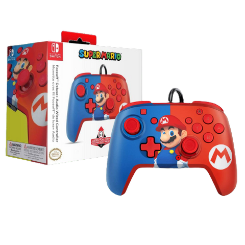 Nintendo Switch PDP Faceoff Deluxe + Audio Controller Mario