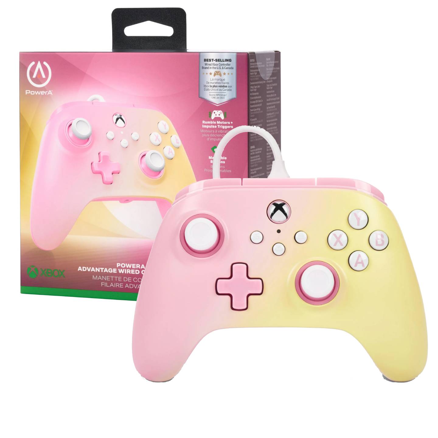 Pink Xbox Buttons XBox Series X/S PowerA Advantage Wired Controller - Pink | PLAYe