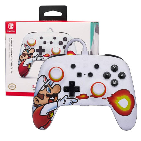 Nintendo Switch PowerA Enhanced Wired Controller Mario Fireball