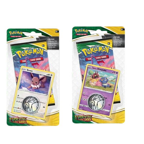 Pokemon SS7 Evolving Skies Checklane Blister - Eevee and Slowpoke Bundle