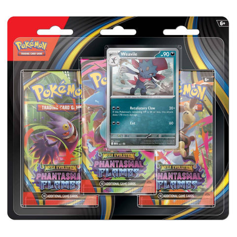 Pokemon ME02 Phantasmal Flames 3 Pack Blister - Weavile