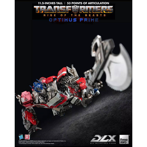 Three Zero DLX Scale Transformers Rise of the Beasts Optimus Prime