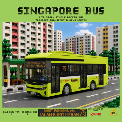 Singapore City BC12 Single Decker Bus #75 Blocks