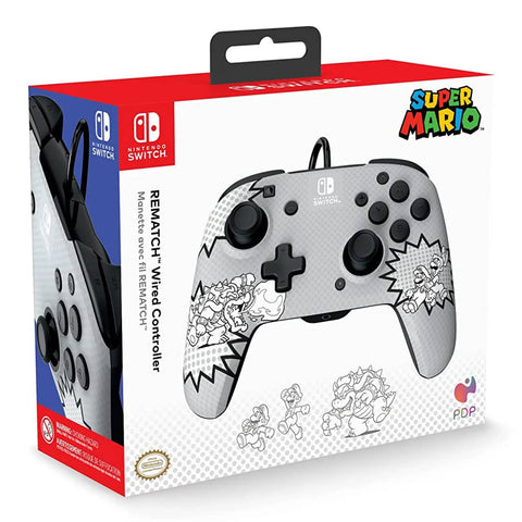 Nintendo Switch PDP Rematch Wired Controller Mario Comic