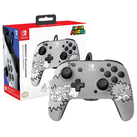 Nintendo Switch PDP Rematch Wired Controller Mario Comic