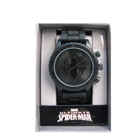 Spider-Man Black Symbol Rubber Strap Watch