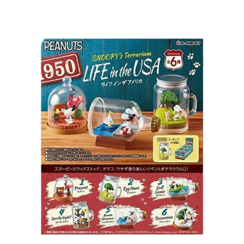 Re-Ment Snoopy's Terrarium Life In USA (Set of 6)