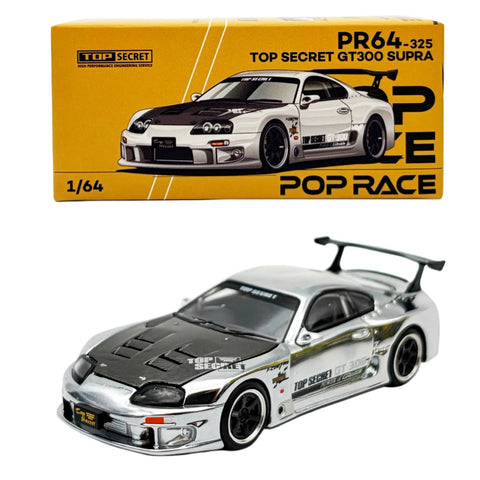 POP Race 1/64 PR64-325 GT300 Supra Silver Chrome