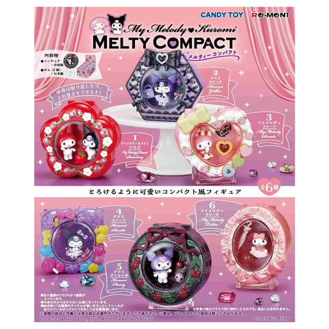 Re-Ment My Melody Kuromi Melty Compact (Set of 6)