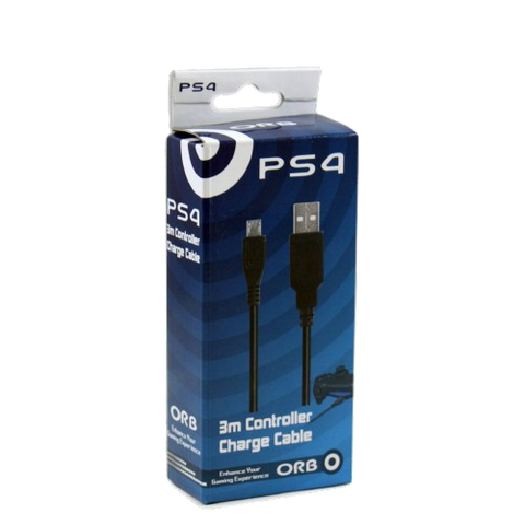 PS4 ORB Gaming 3M Charge 2 Cable (Black)