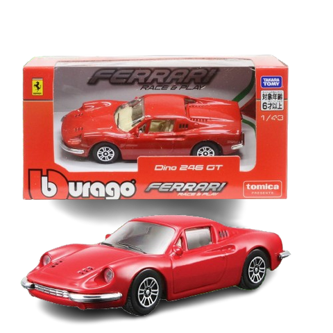 Tomica X Burago 1/43 Red Dino 246GT Race& Play Ferrari