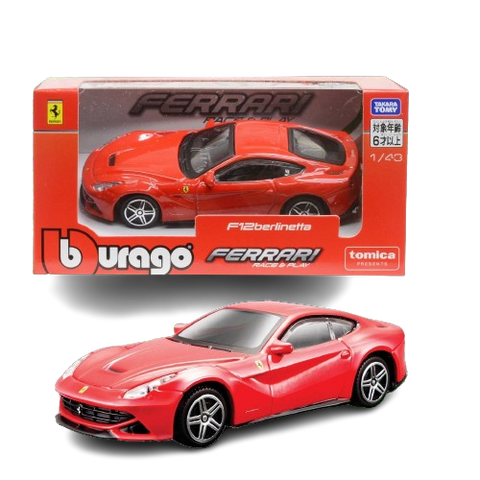Tomica X Burago 1/43 Red F12 Berlinetta Race & Play Ferrari