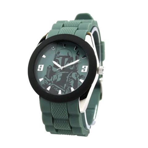 Star Wars Boba Fett Watch Green Rubber Strap