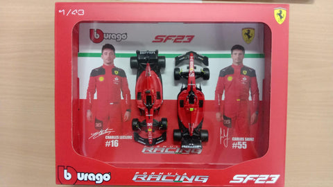 Bburago 1:43 Ferrari SF23 F1 Twin Pack
