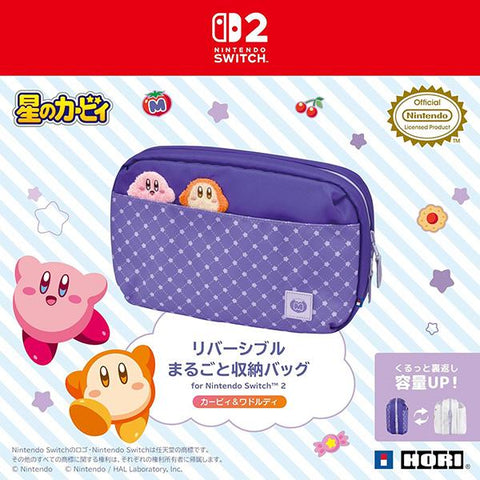 Nintendo Switch 2 Hori Reversible Travel Pouch - Kirby and Waddle Dee