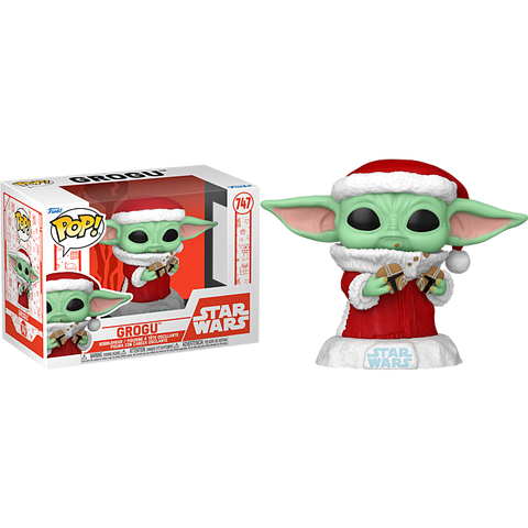 Funko POP! (747) Star Wars Holiday Santa Grogu with Cookie