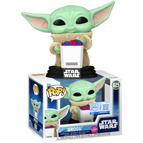 Funko POP! (825) Star Wars Mandalorian Grogu Food Flocked