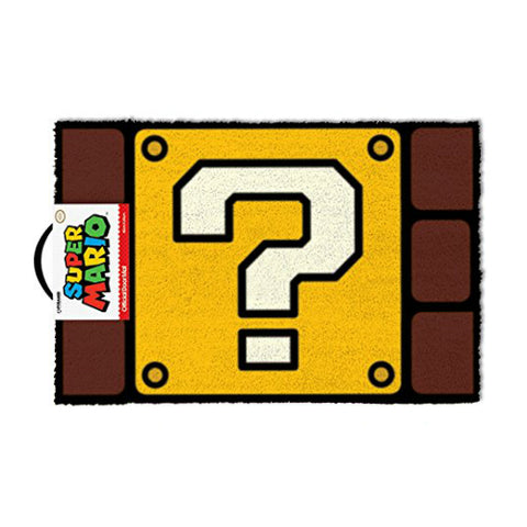 Super Mario Question Block Door Mat