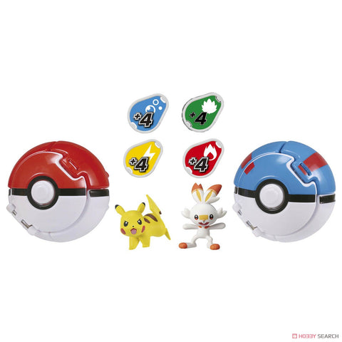 Takara Tomy Pokedel-Z Pikachu VS Scorbunny Set