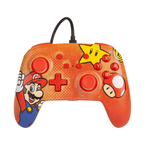 Nintendo Switch PowerA Wired Controller - Mario Vintage Red