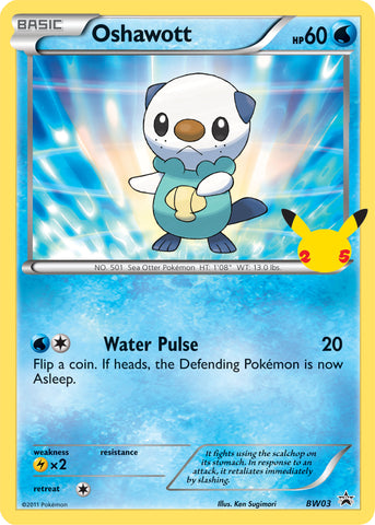 Pokemon 25th Oshawott Big Promo Card