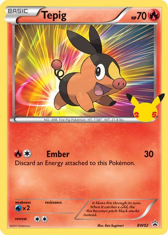 Pokemon 25th Tepig Big Promo Card