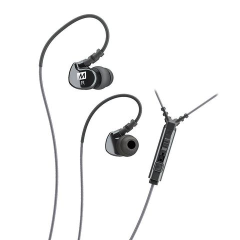 MEE audio Sport-Fi M6P Memory Wire In-Ear Headphones with Microphone, Remote, and Universal Volume Control