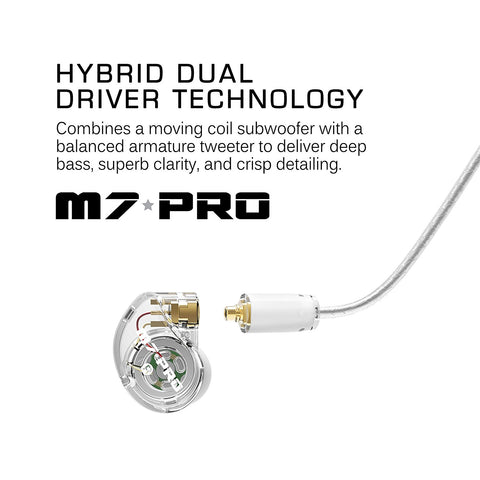 M7 PRO UNIVERSAL-FIT HYBRID DUAL-DRIVER MUSICIANêS IN-EAR MONITORS WITH DETACHABLE CABLES
