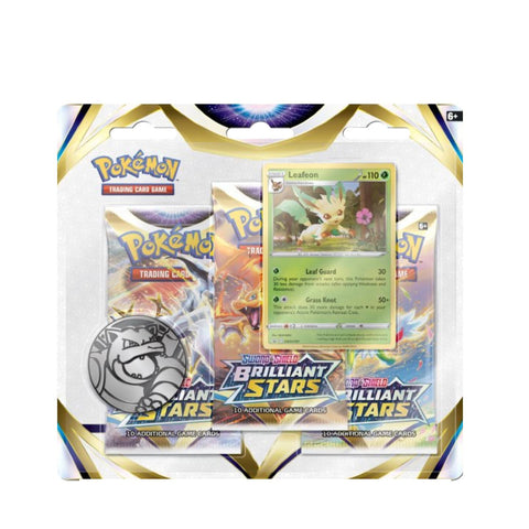 Pokemon SS9 Brilliant Stars 3 Packs Blister - Leafeon