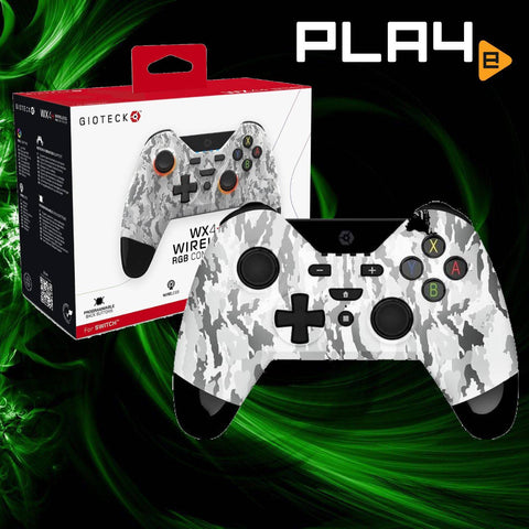 Nintendo Switch Gioteck WX4+ Wireless RGB Controller White Camo