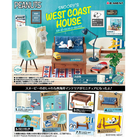 Re-Ment Snoopy's West Coast House (Set of 8)