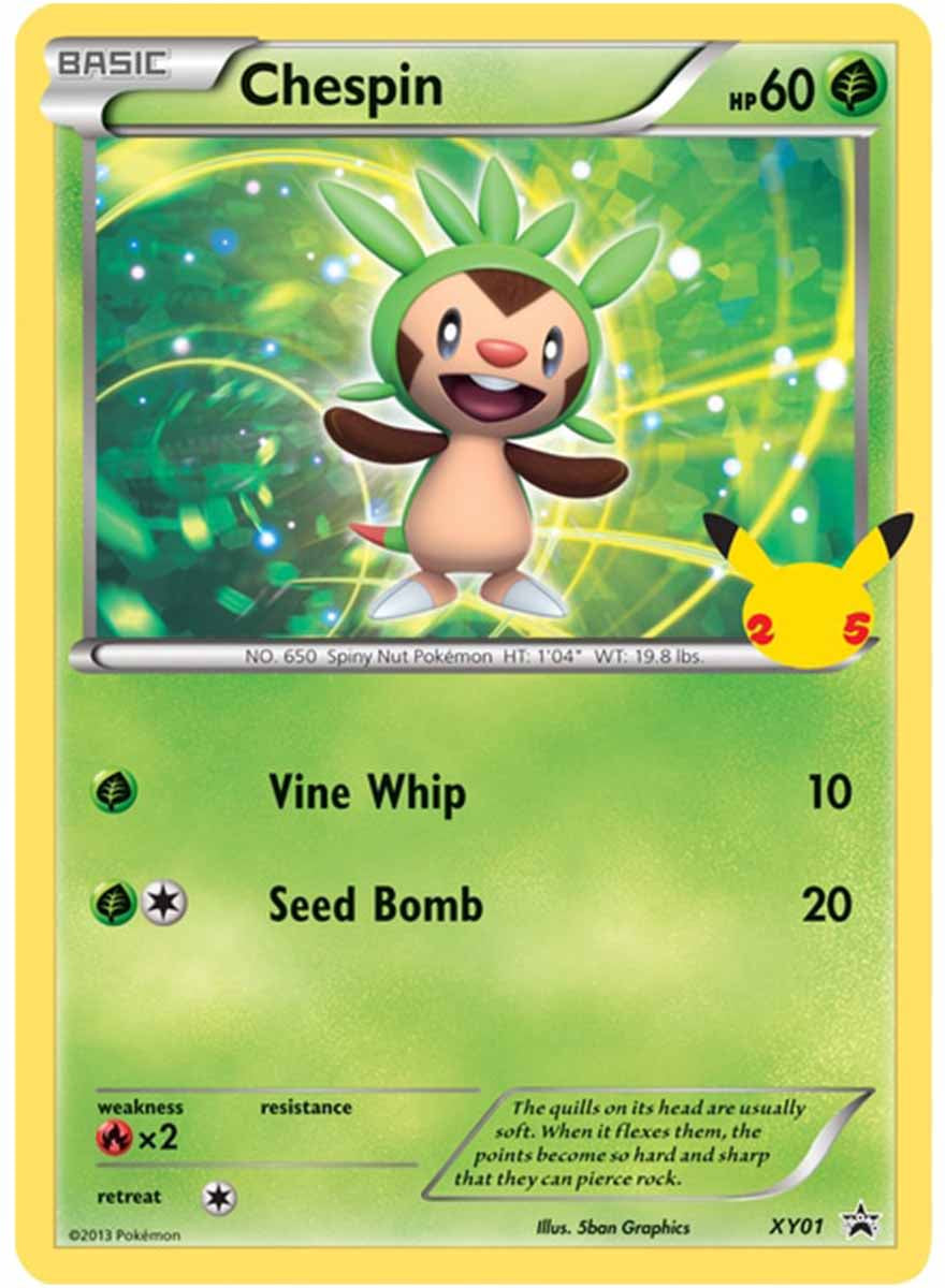25th anniversary pokemon promo cards Pokemon 25th Chespin Big Promo Card