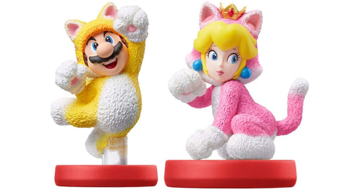 Amiibo Super Mario Cat Mario/Peach Double Pack