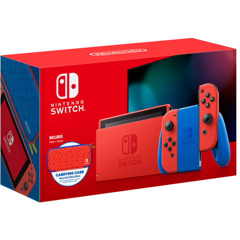 Nintendo Switch New Console Mario Red & Blue Bundle